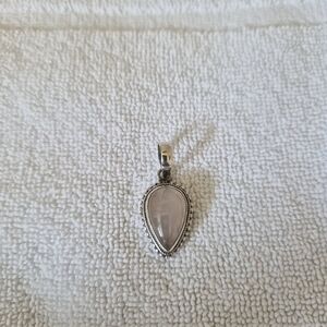 Elegant Silver and Pink Teardrop Pendant